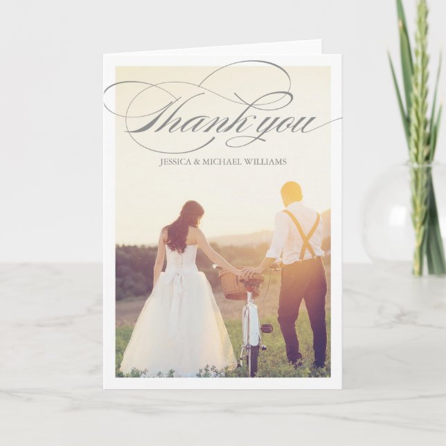 Cartões de Foto de Agradecimento | Casamento (Frente)