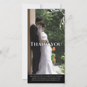 Cartões de Foto de Agradecimento de Casamento com 