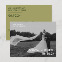 Cartões de Foto de Casamento Mínimo para Salvar a 