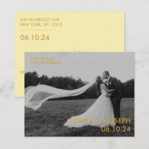 Cartões de Foto de Casamento Mínimos para Salvar a