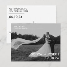 Cartões de Foto de Casamento Mínimos para Salvar a