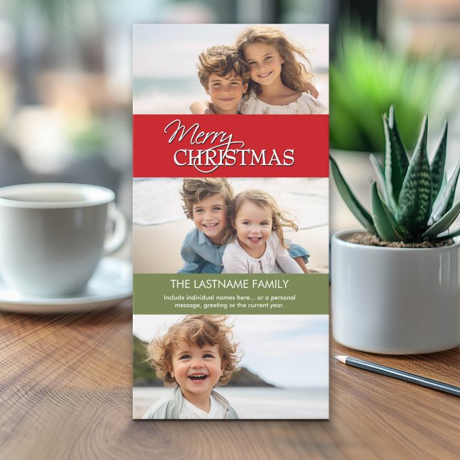 Cartões de foto de Natal - 3 fotos (Custom Holiday Photo card - Can be used for any event)