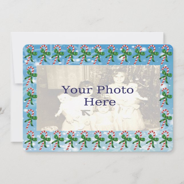 Cartões de foto de Natal Candy Canes (Frente)