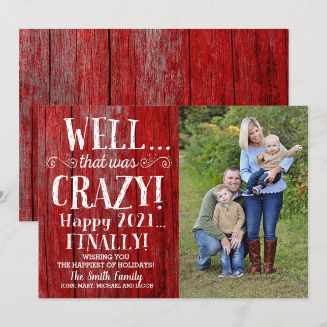 Cartões de foto de Natal, Cartão de Férias, Engraç (Frente/Verso)