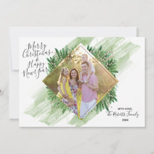 Cartões de foto de Natal centrados diamante do