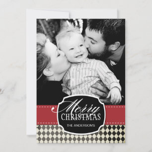Cartões de foto de Natal Classy Argyle