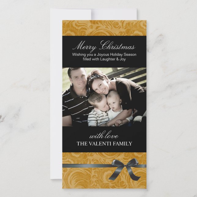 Cartões de foto de Natal Classy Ouro (Frente)