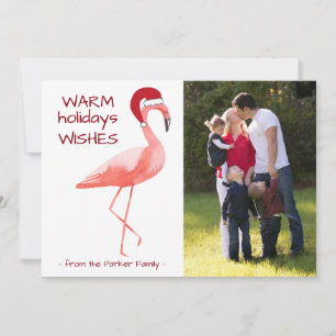 cartões de foto de Natal com o engraçado Flamingo