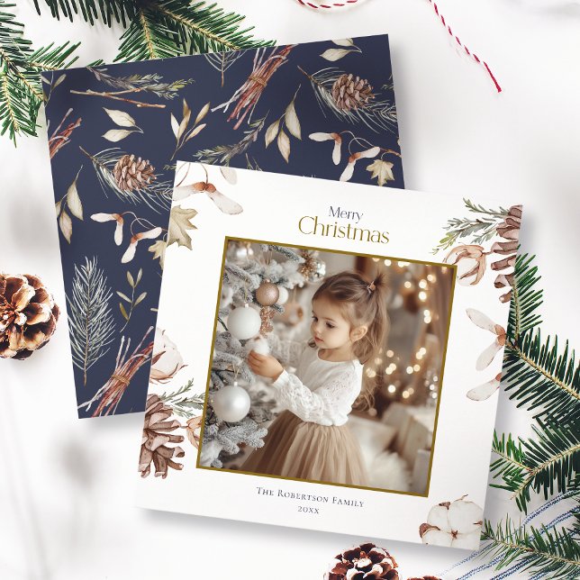 Cartões de foto de Natal com padrão de inverno (Criador carregado)