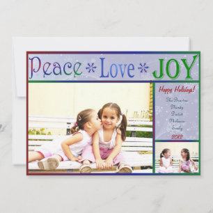 Cartões de foto de Natal da alegria do amor da pa