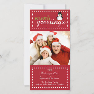 Cartões de foto de Natal da família Trendy Pengu