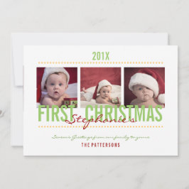 Cartões de foto de Natal de 1 rua para bebê