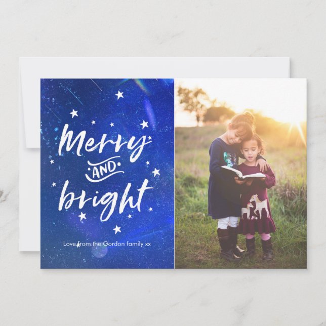 Cartões de foto de Natal de alegria personalizado  (Frente)