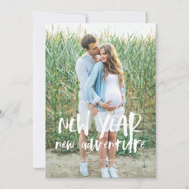 Cartões de foto de Natal de Anúncio de Gravidez (Frente)