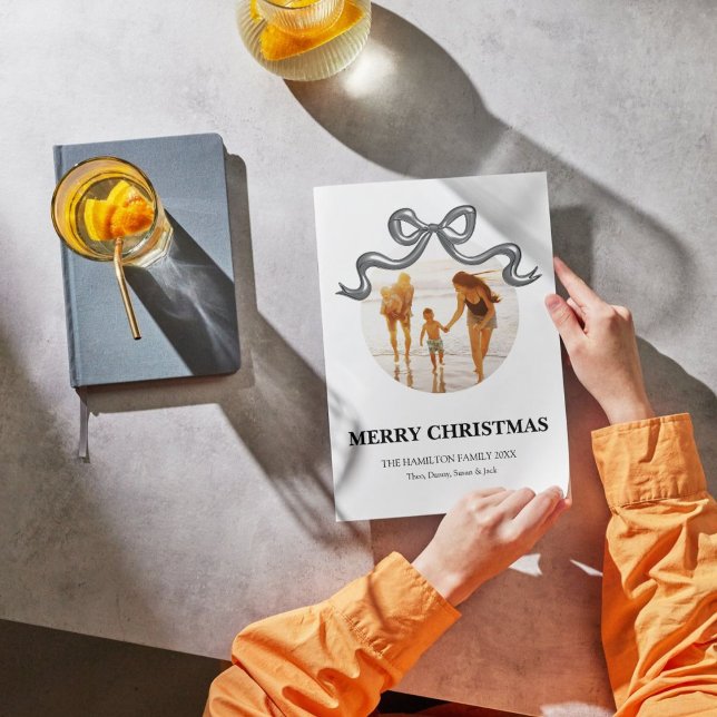 Cartões de foto de Natal de Arco de coquete metáli (Criador carregado)