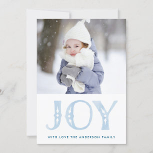 Cartões de foto de Natal de Feriado de JOY Blue W