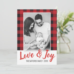 Cartões de foto de Natal de Férias de xadrez e Joy
