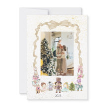 Cartões de foto de Natal de Fita do Pastel Nutcrac
