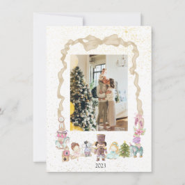 Cartões de foto de Natal de Fita do Pastel Nutcrac