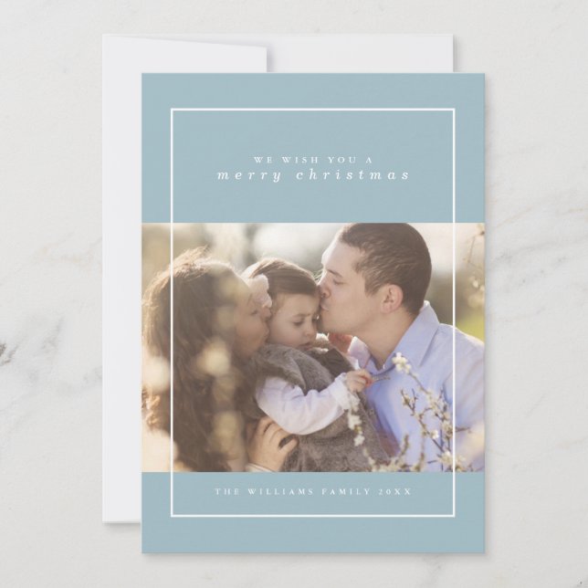 Cartões de foto de Natal de flocos de neve de inve (Frente)