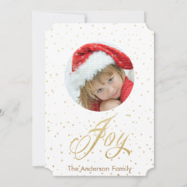Cartões de foto de Natal de Joy Sparkle Dourados