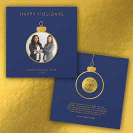 Cartões de foto de Natal de logotipo corporativo