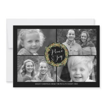 Cartões de foto de Natal de Paz e Joy - Estilo2