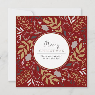 Cartões de foto de Natal de Quadro Botânico Red Vi