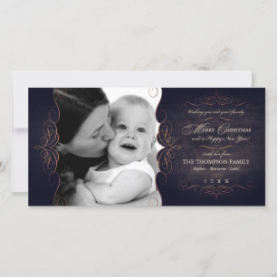 Cartões de foto de Natal de quadro de rolagem do V