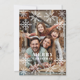 Cartões de foto de Natal de Quadros de Flocos de N