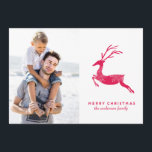 Cartões de foto de Natal de Reinador Festivo<br><div class="desc">Um cartão de saudação de fotos de natal com renas.</div>
