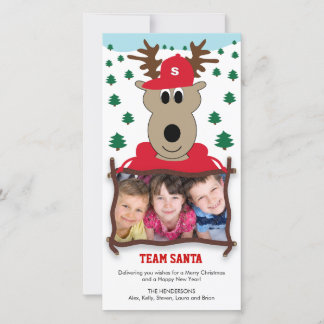 Cartões de foto de Natal de Reindeer Cute