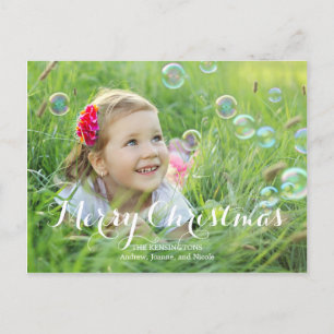 Cartões de foto de Natal de Script esplêndido