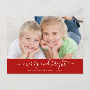 Cartões de foto de Natal de Script Moderno Brin f