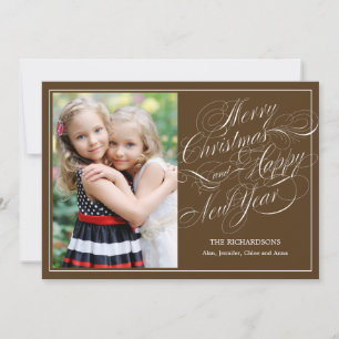 Cartões de foto de Natal de Script Sofisticado -