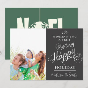 Cartões de foto de Natal de Tipografia do Quadro 