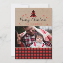 Cartões de foto de Natal de Xadrez personalizada
