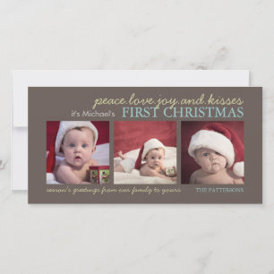 Cartões de foto de Natal do bebê da alegria do