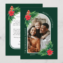 Cartões de foto de Natal Elegante com Mensagem no 