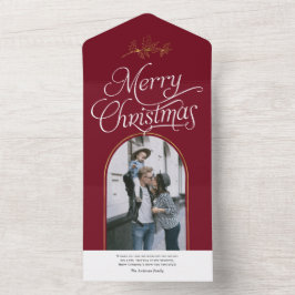 Cartões de foto de Natal elegantes com caligrafia