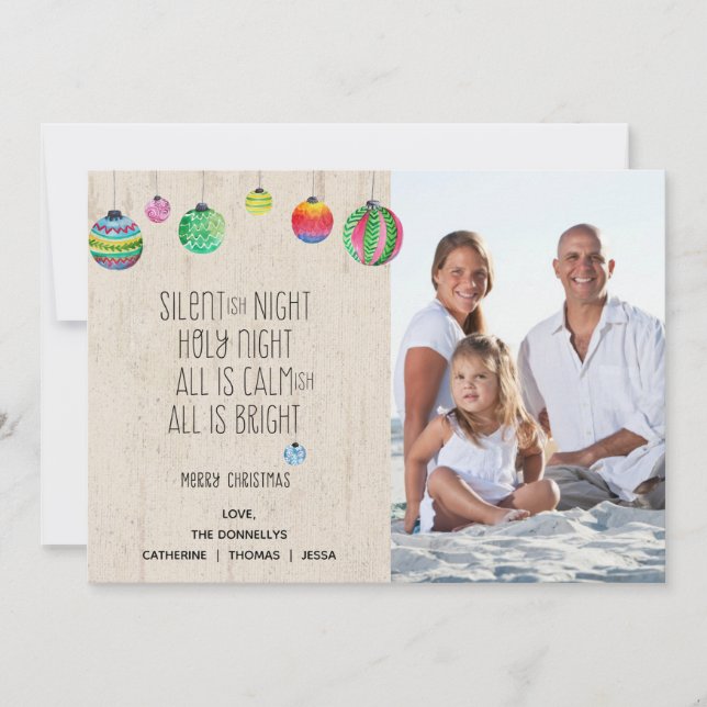 Cartões de foto de Natal Engraçado da Noite Silenc (Frente)