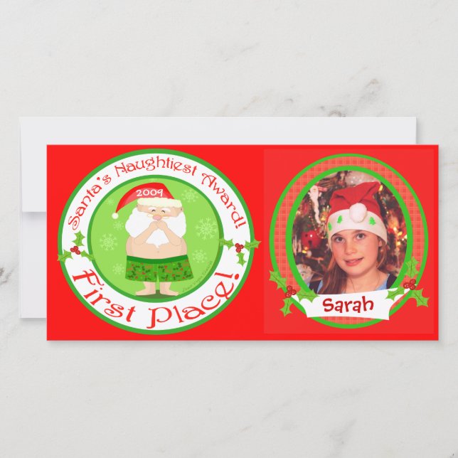 Cartões de foto de Natal Engraçado Personalizado (Frente)