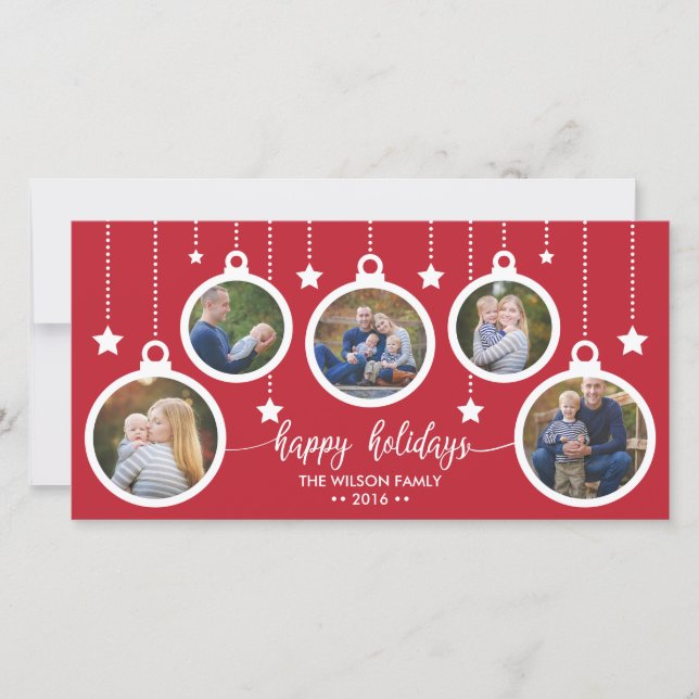 Cartões de foto de Natal, Feriados, Ornamentos (Frente)