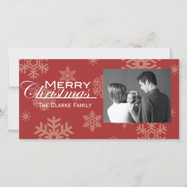 Cartões de foto de Natal Floco de Neve (Frente)