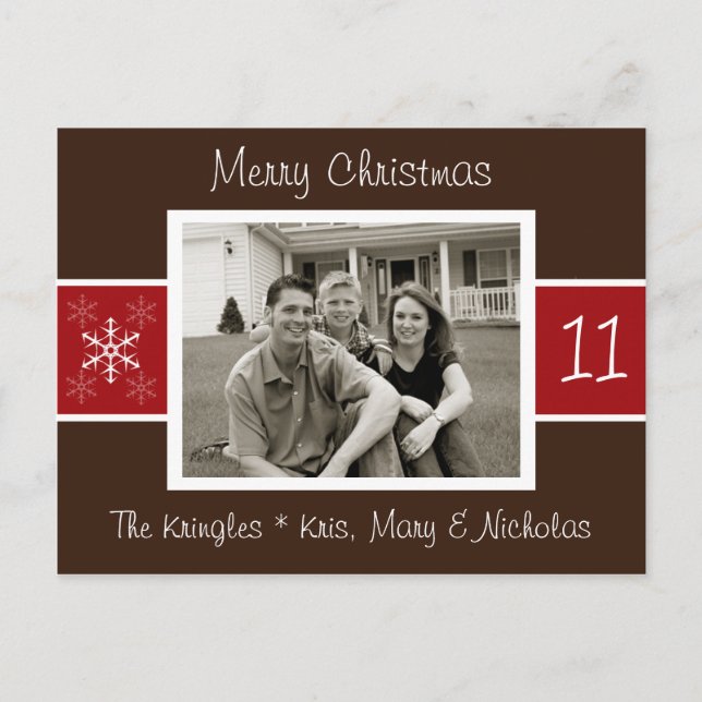 Cartões de foto de Natal Floco de Neve (Frente)
