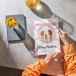 Cartões de foto de Natal grande Arco cor-de-rosa