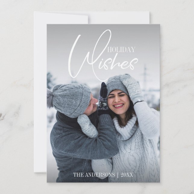 Cartões de foto de Natal Holiday Wish (Frente)