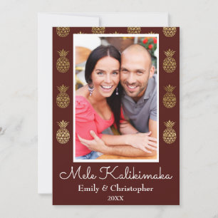 Cartões de foto de Natal Mele Kalikimaka Pineappl