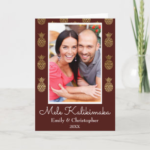 Cartões de foto de Natal Mele Kalikimaka Pineapple