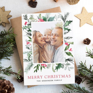 Cartões de foto de Natal Moderno de Orçamento